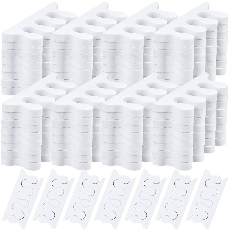 Mumufy 250 Pairs White 500 Pcs Sponge Toe Separators Kit for Pedicure - Soft Toe Spacers, Finger Dividers for Nail Art Painting, Manicure, Toenail Polishing, Spa Treatment for Women