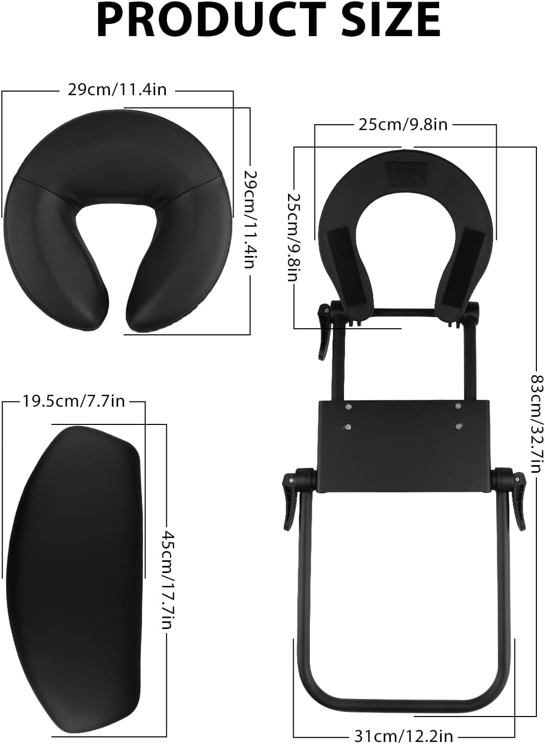 EBANKU Massage Face Cradle Cushion for Massage Tables, Massage Universal Headrest Face Cushion/face Pillow for Massage Table-Grey