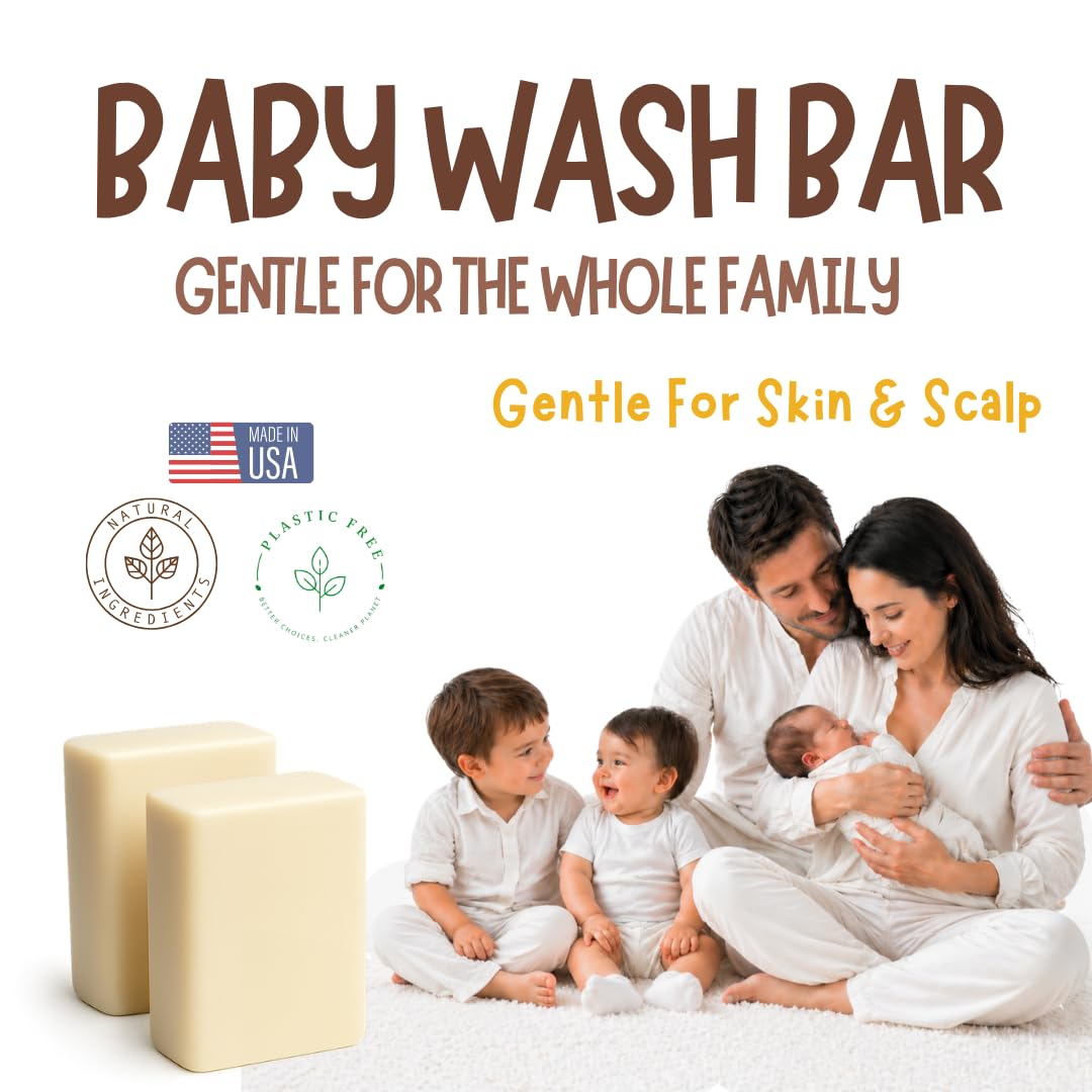Fragrance-Free Baby Bar Soap - Unscented Natural Soap for Sensitive Skin | Organic, Gentle Formula | 7 Bars (3.5 oz Each)