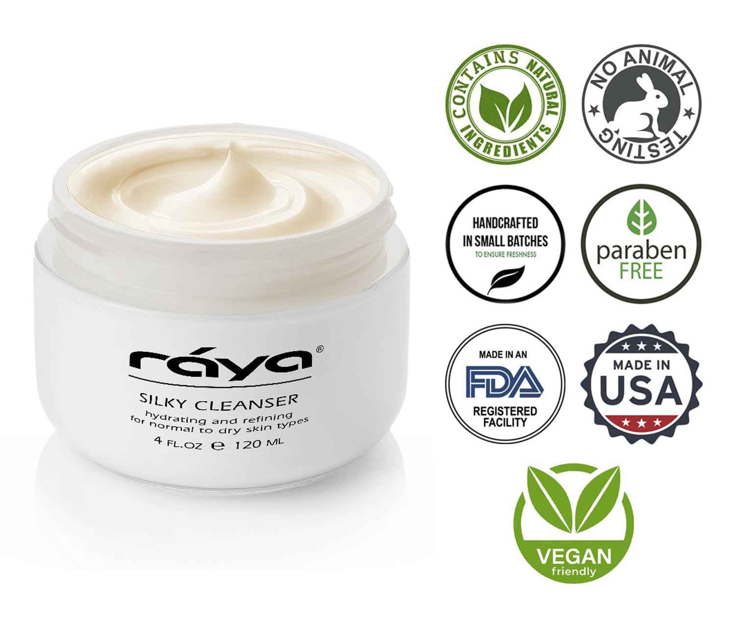 Raya Silky Cleanser (R-114) Daily Hydrating Facewash | Chamomile & Seaweed Extract Facial Cleanser for Dry Skin | Oil-Free, Clear & Smooth Skin Complexion | Light, Foamy Refining Facial Cleaner