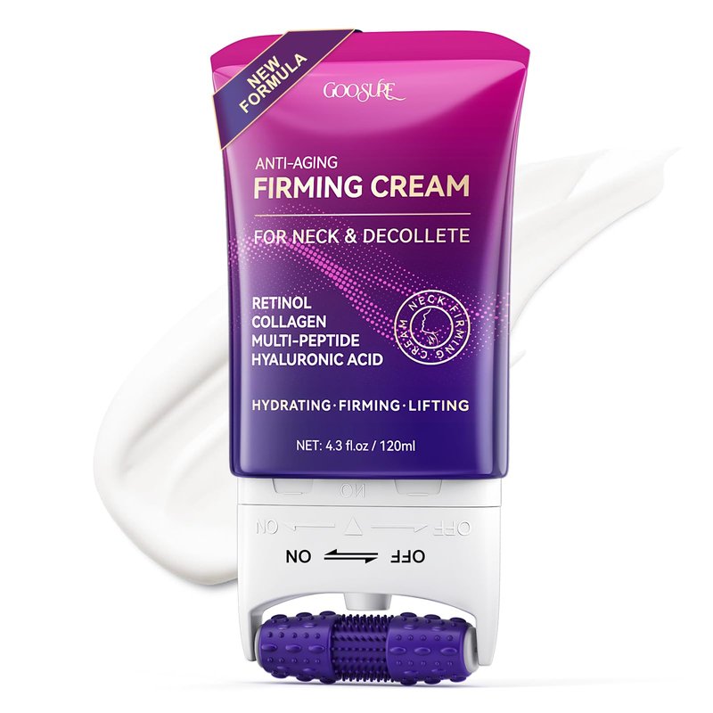 Neck Firming Cream New Formula, Tightening & Lifting Moisturizing Cream for Neck and Chest, Smooths Wrinkles & Crepey Skin, Visibly Firming, Multi-Peptide, Retinol, Collagen, Hyaluronic Acid 4.3 fl oz