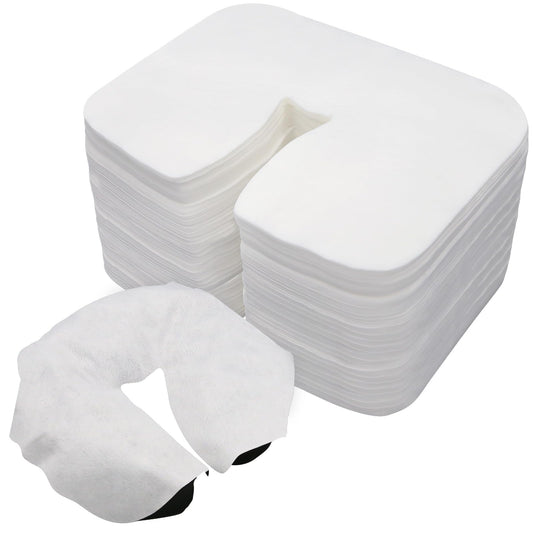 Rngwaper 300 Count Disposable Face Cradle Covers Non-Sticking Ultra Soft Medical-Grade SPA Massage Face Covers Disposable Massage Headrest Covers for Massage Tables & Massage Chairs 14.2"x 10.6"