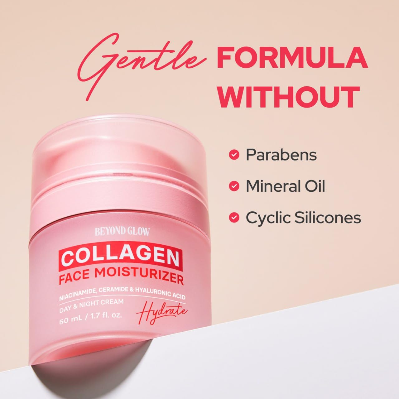 AVON Beyond Glow Collagen & Hyaluronic Acid Moisturizer - Lightweight Daily Face Cream for Soft, Hydrated Skin