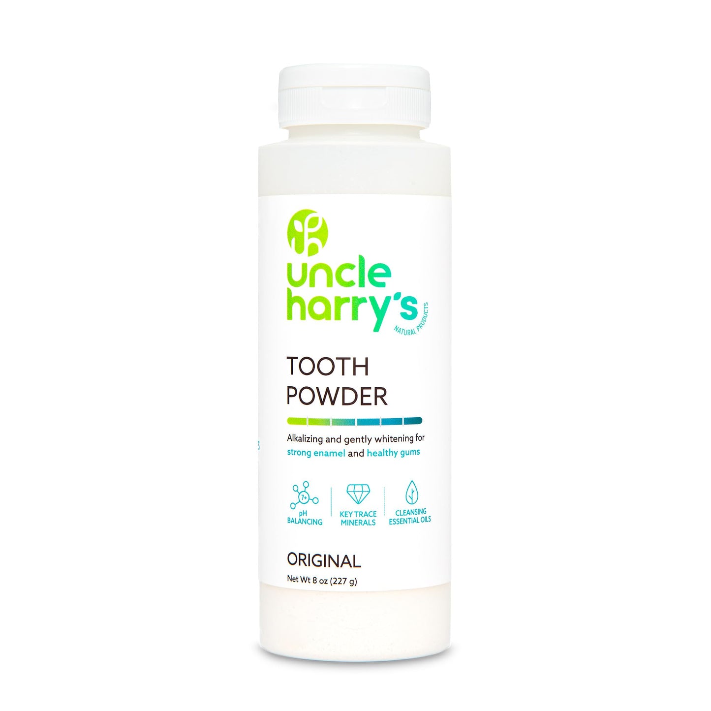 Uncle Harry's All Natural Tooth Powder | Alkalizing Remineralizing Enamel Support & Whitening Toothpaste for Sensitive Teeth | Powder Toothpaste for Gum Health & Fresh Breath (8 oz)