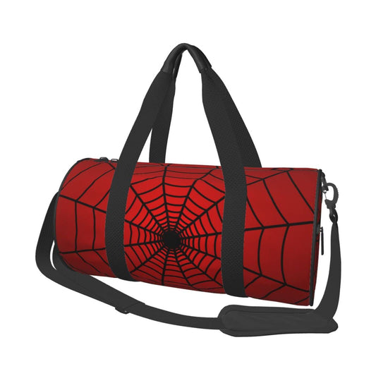 Red Spider Web Sports Gym Duffel Bag for Men Women Weekender Travel Workout Training Handbag Water Resistant One Size