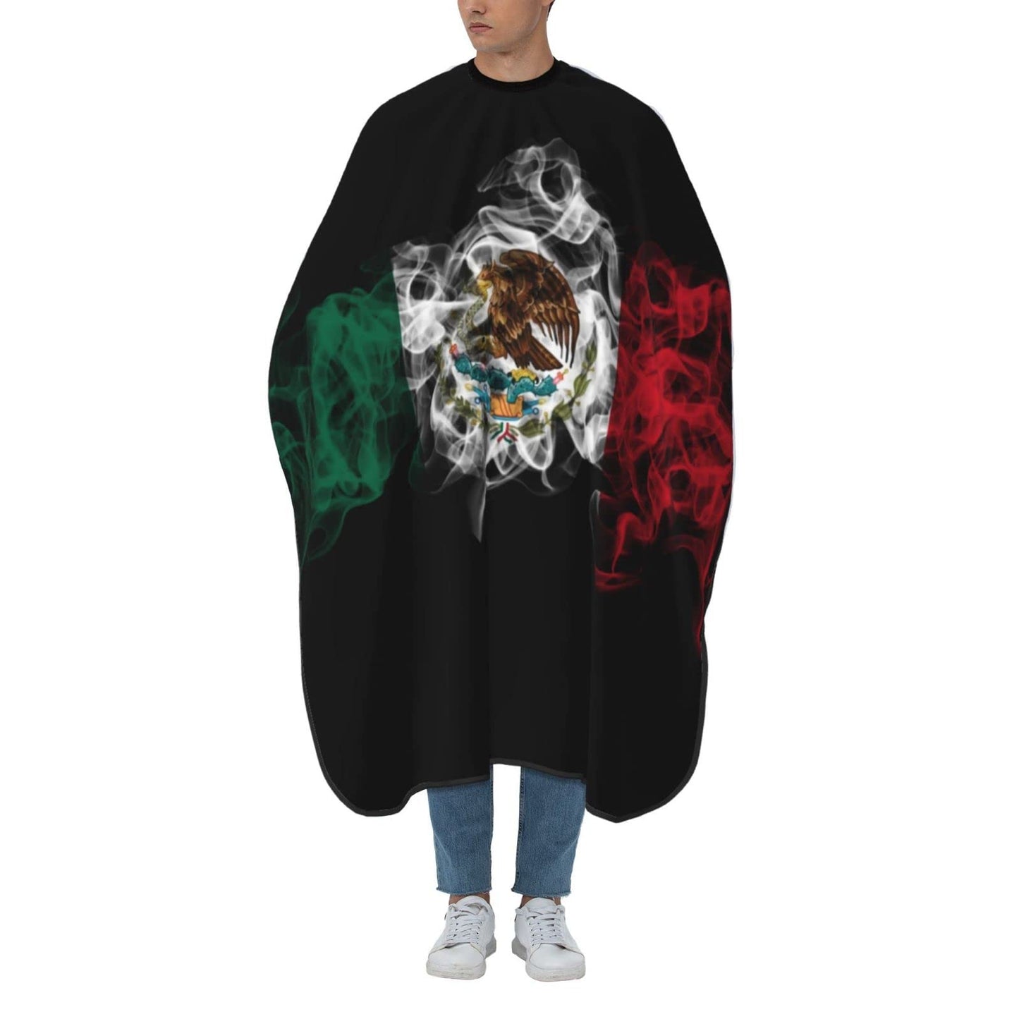 Mexico Flag Salon Barber Cape For Men/Women - Professional Hairdressing Waterproof Hair Cutting Cape With Adjustable Snap Closure-Haircut Apron For Hair Stylist And Home Use-55''X66''