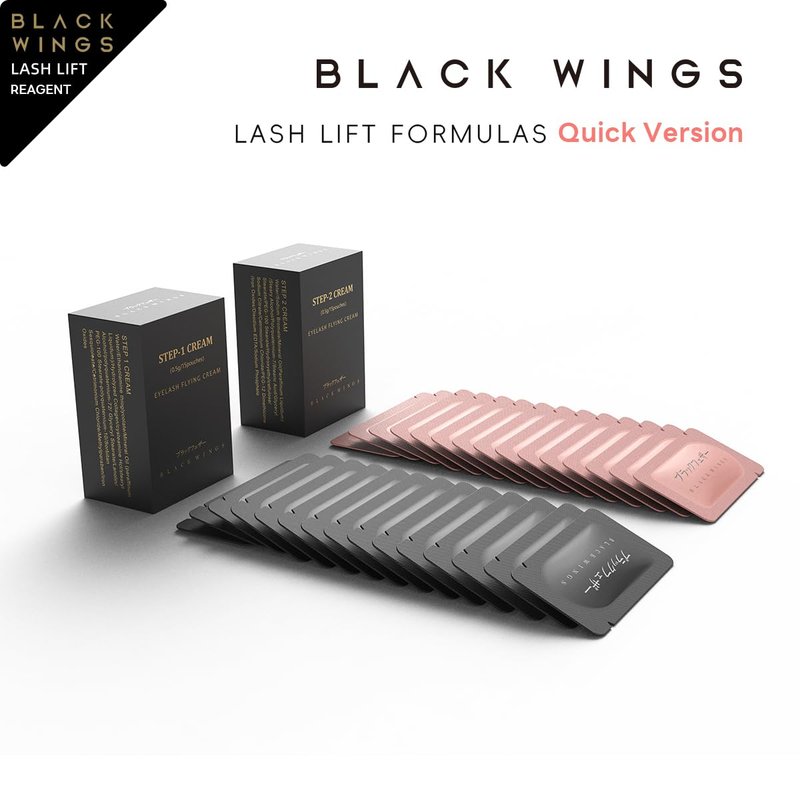 BLACKWINGS 15 Pairs Eyelash Perm Lotion Fast Lash Lift Solution, 5-7Min Softener 7 Min Fixer, Long Lasting Over 1 Month