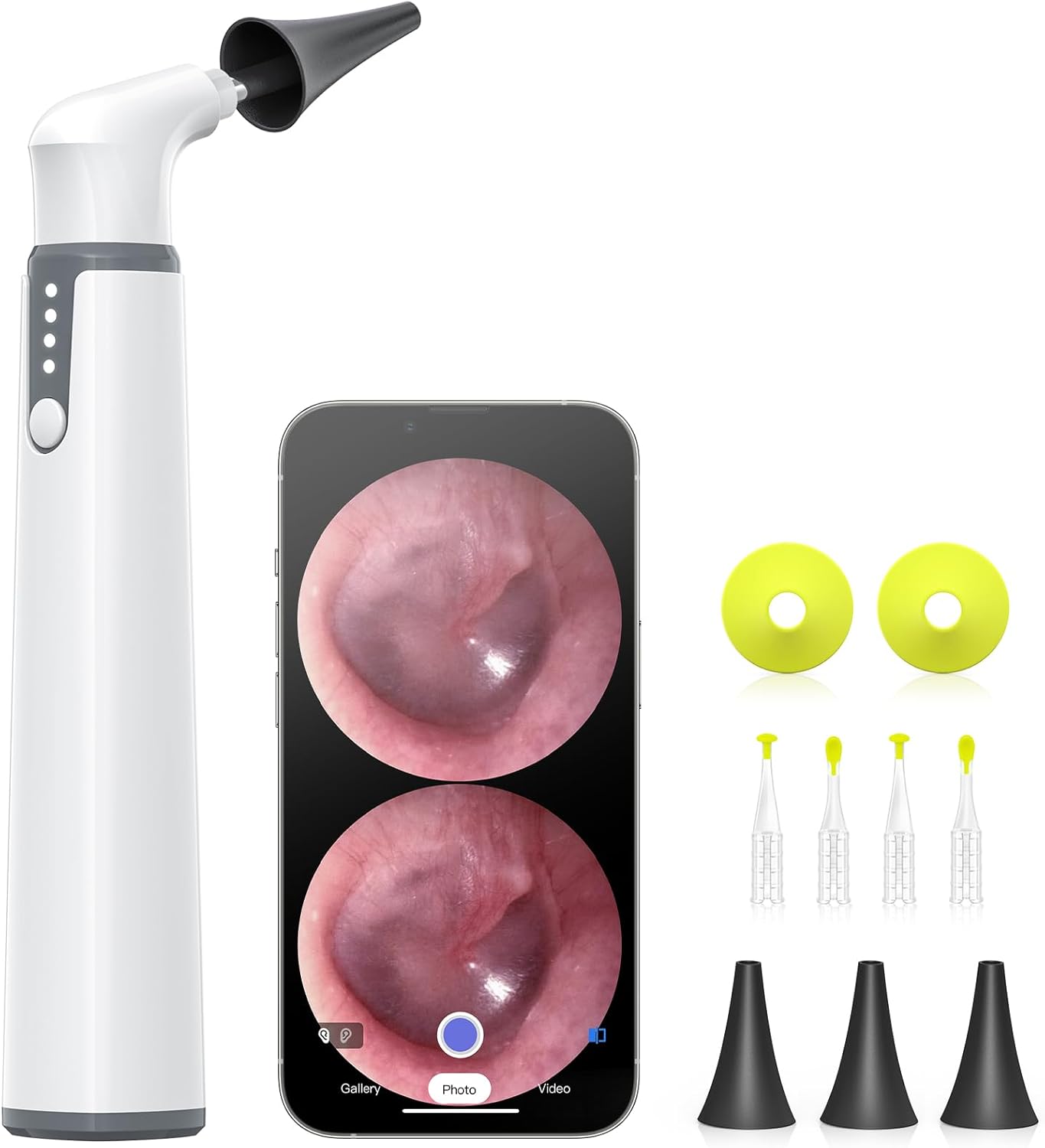 Wireless Otoscope - Dual View Ear Camera with Gyroscope & Light | 3.9mm Ear Scope for Kids, Adults & Pets, iPhone & Android Compatible