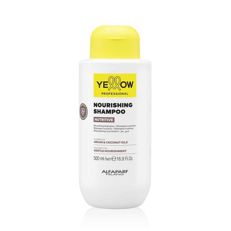 ALFAPARF MILANO Yellow Professional Nutritive Nourishing Shampoo for Dry Hair - Powered by Argan & Coconut Oils - Designed for Gentle Cleansing (16.9 fl oz / 500ml)