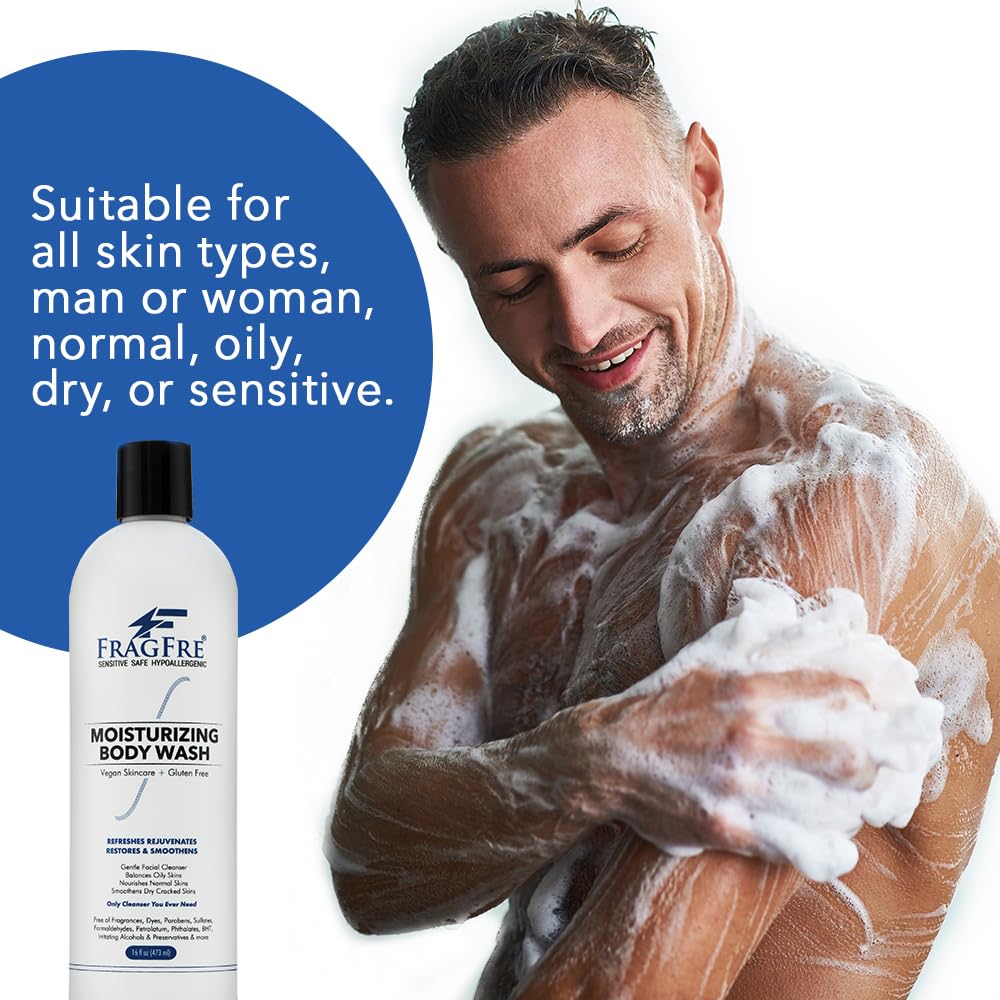 Moisturizing Body Wash - Gentle Sulfate-Free Cleanser for Normal & Sensitive Skin | 16 oz, Unscented, Vegan & Cruelty-Free