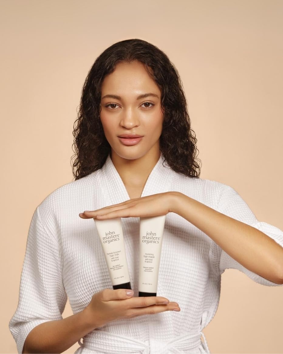 john masters organics – Nourishing Hair Mask | Rose and Apricot | Deep Conditioning Hair Mask | Scalp Treatment | Avocado | Silicone & Paraben Free | Cruelty Free| Haircare for Men & Women (5 oz.)