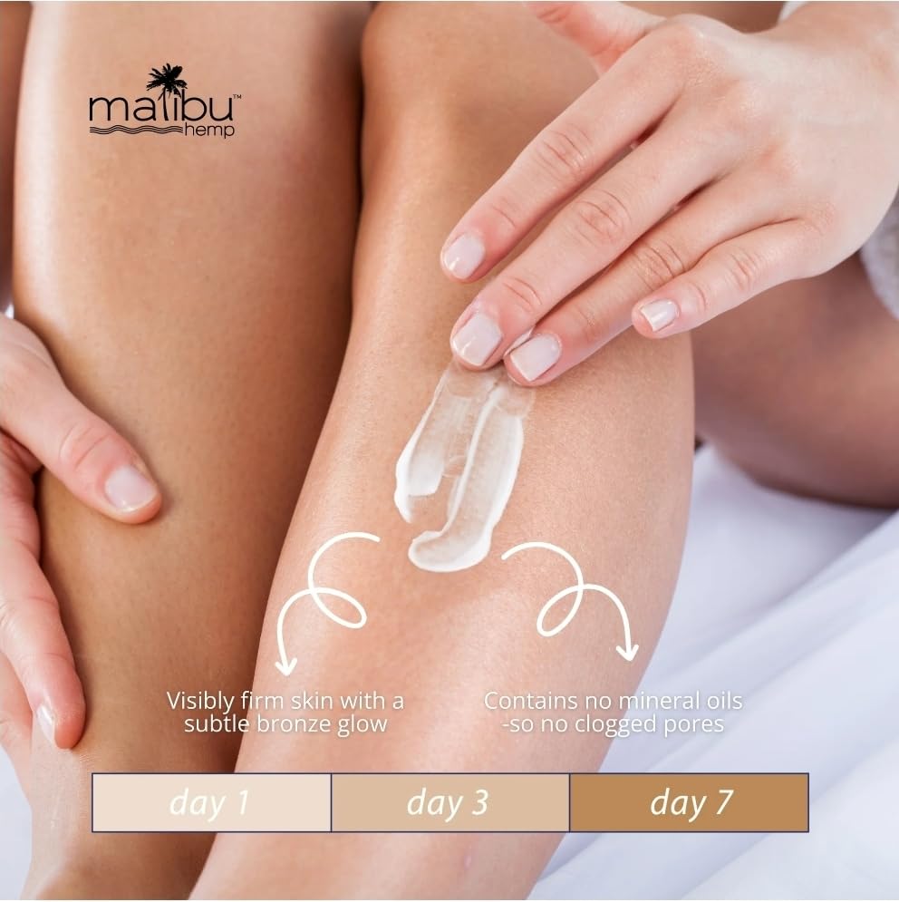 Malibu Tan Hemp Golden Glow Skin Firming Lotion, Medium Deep, 18 fl oz (530 ml) - 1-PACK