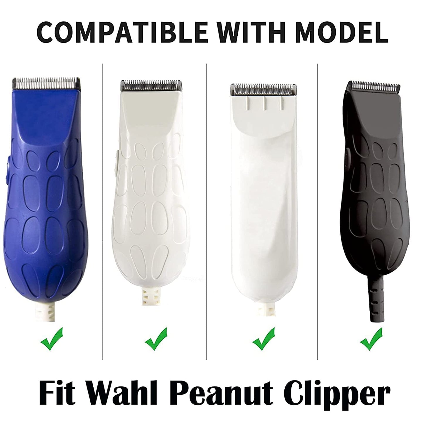 Peanut Hair Clipper Replacement Blades - Professional Snap-On Blades | Black - 4 Pack