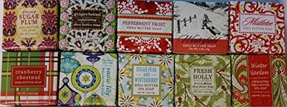 Greenwich Bay Trading Company Holiday Soap Sampler 10 Pack of 1.9oz Bars Only Winter Fragrances - Bundle 10 items