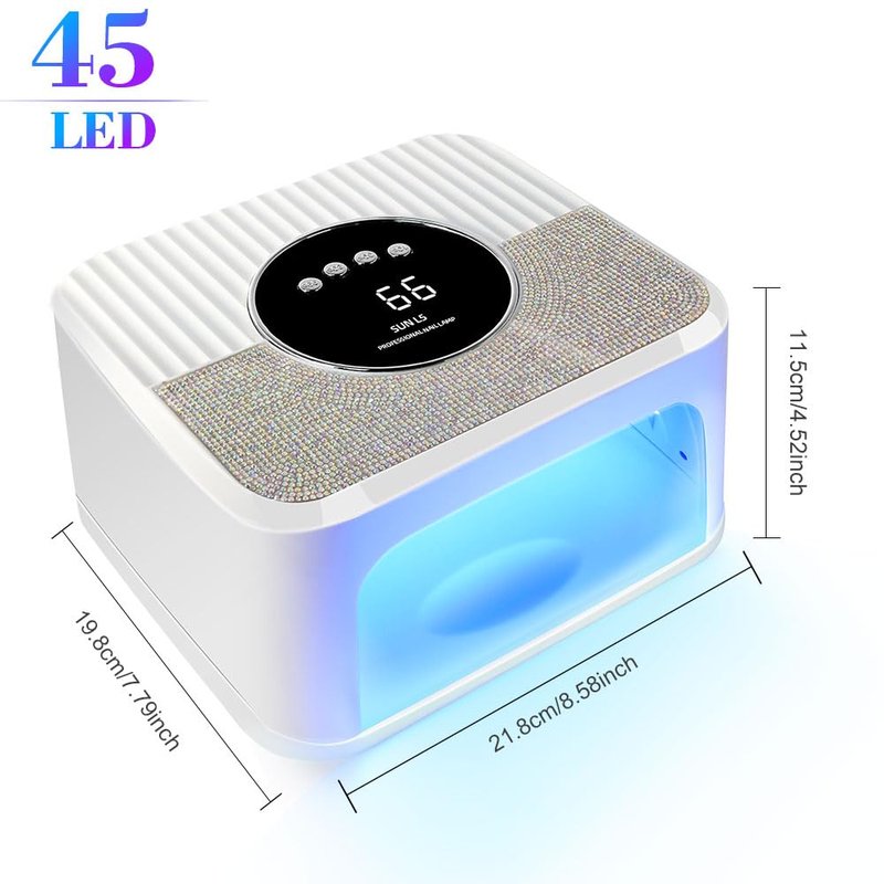LIMEGIRL UV LED Nail Lamp Kit for Gel Polish Professional Fast Curing White Dryer Light Set with Protection Gloves Nail Art Cure Machine for Manicure Pedicure at Home and Salon