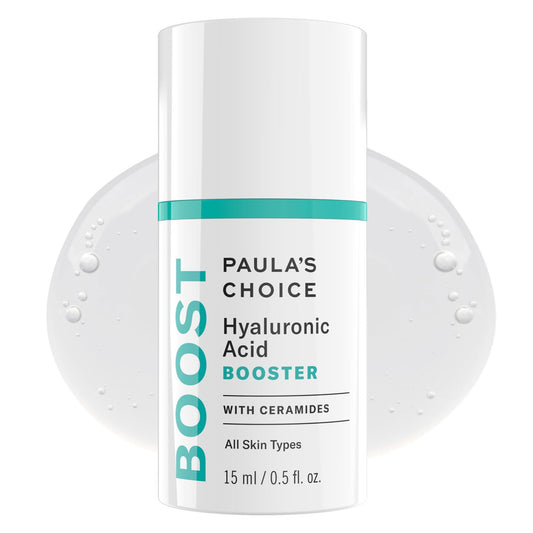 Paula's Choice BOOST Hyaluronic Acid Booster Face Serum with Ceramides, Plumps Fine Lines and Wrinkles, Hydrating Hyaluronic Acid Gel for Dry Skin, Fragrance-Free, 0.5 Fl Oz