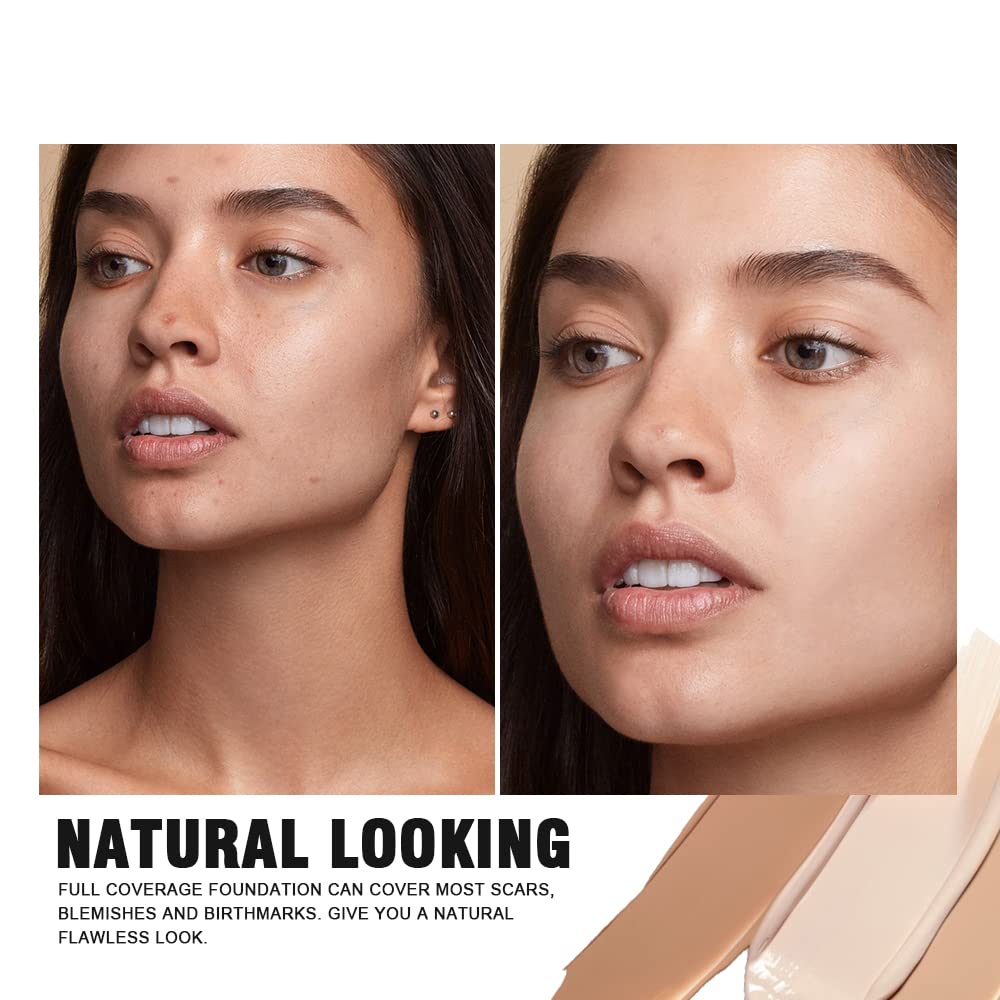 Full Coverage Concealer Cream - Waterproof Matte Makeup for Dark Spots & Under Eye Circles | 3 Pack, Light Natural (3×5g)