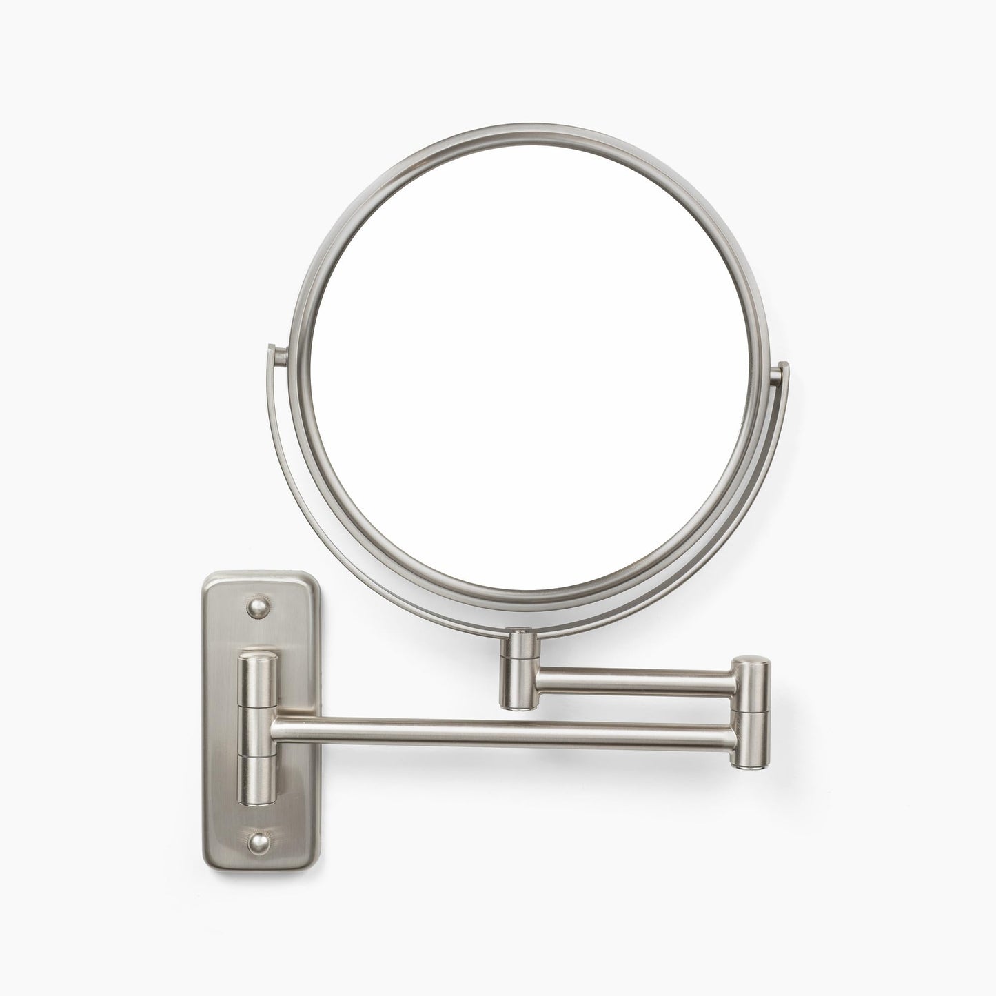 JERDON Wall-Mounted Magnifying Mirror - Bathroom Makeup Mirror with 5X Magnification - 8-Inch Diameter - Nickel Finish - Model JP7506N