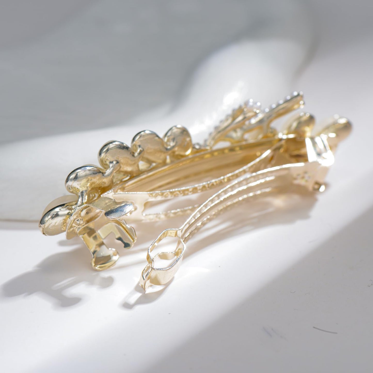 Soumimi Ear of Wheat Hair Clips Rhinestone Pearl Metal Hairpins Barrettes Hair Accessories for Wedding Party Everyday, Gift for Women