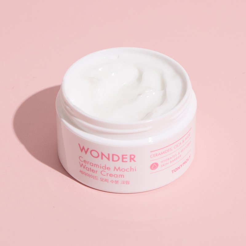TONYMOLY Wonder Ceramide Mochi Water Cream – Korean Moisturizing Face Cream with Ceramides, Panthenol & Hyaluronic Acid – Hydrating Skin Barrier Repair Cream for Soft, Plump, Healthy Skin, 100ml