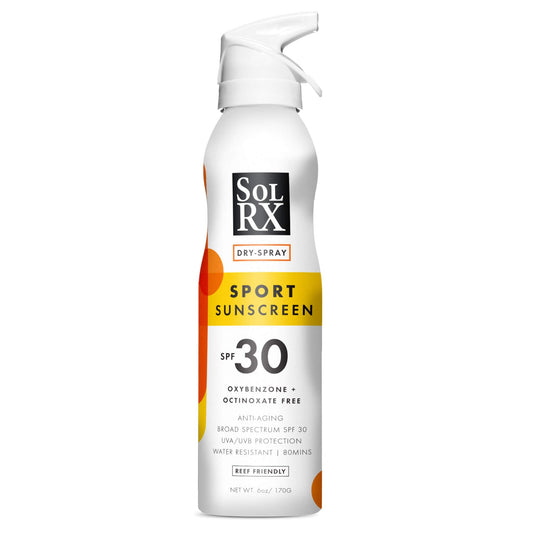 SolRX SPF 30 Sport Sunscreen Dry Spray, 6 oz