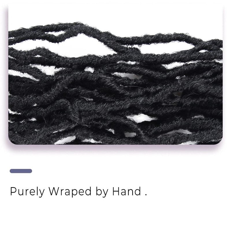 Niseyo Faux Locs Crochet Hair 18 Inch Soft locs, 6 Packs Short Crochet Locs Pre Looped Crotchet Straight Synthetic Hair Extensions (1B, Natural Black)