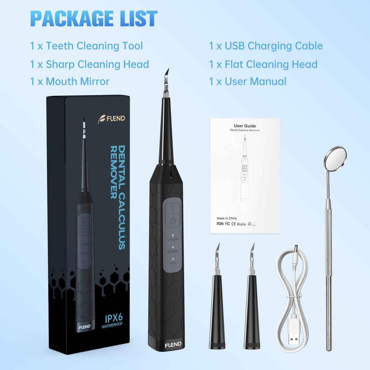 Ultrasonic Dental Care Device – High-Frequency Plaque & Tartar Control, 3 Adjustable Modes, Waterproof, USB Rechargeable, Magnify