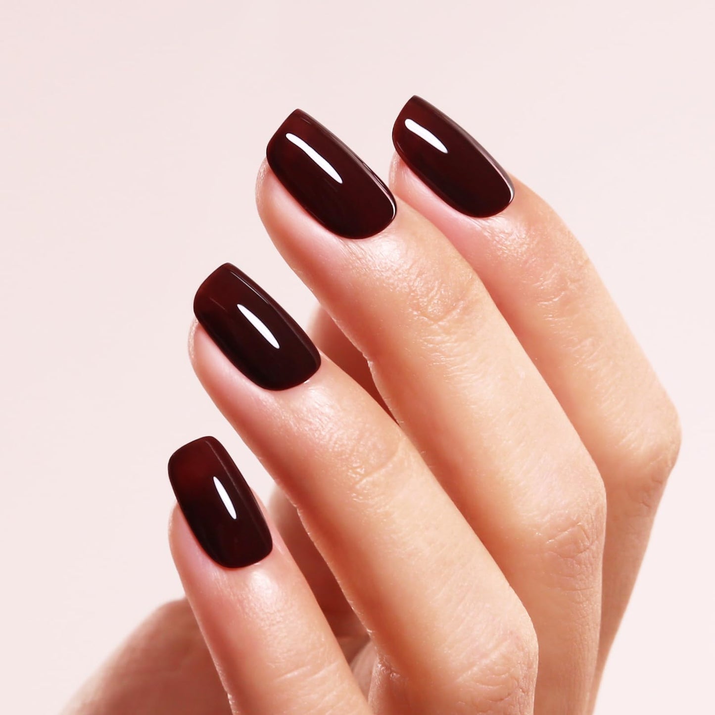 Gel Polish, 0.5 Fl Oz Deep Cherry Brown Gel Polish Autumn Winter Soak Off LED UV Nail Gel Polish Art Starter Manicure Salon DIY Gel Polish