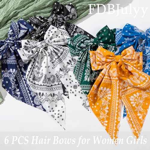 Nonslip Hair Bows Claw Clips for Women & Girls - 6 PCS Big Bow-Knot Clips for Thick & Thin Hair