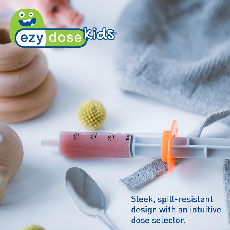 EZY DOSE Kids Baby Oral Syringe & Dispenser, True Easy Design for Liquid Medicine,Tylenol, Motrin, Easy to Administer, Accurate Dosing,10 mL/2 TSP Color Coded, BPA Free