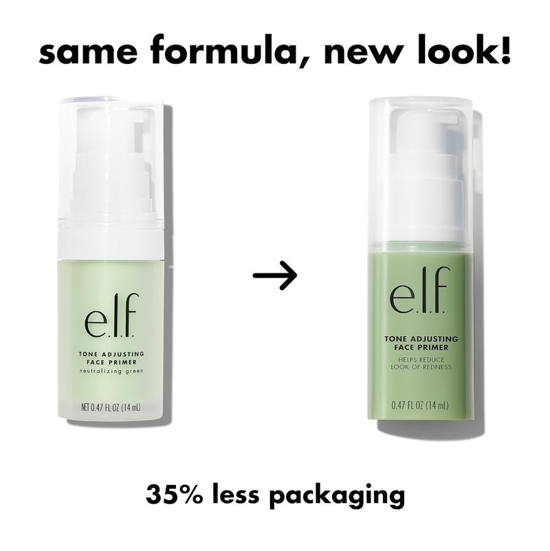e.l.f. Tone Adjusting Face Primer - Neutralizes Uneven Skin Tones & Redness | Vegan & Cruelty-Free, Small Size