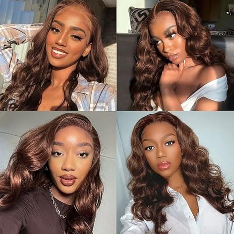 Chocolate Brown Bundles Human Hair Color 4 Body Wave Bundles Niegmeag Brazilian Virgin Remy Hair Single Bundle 20 Inch Brown Body Wave Bundle 100g