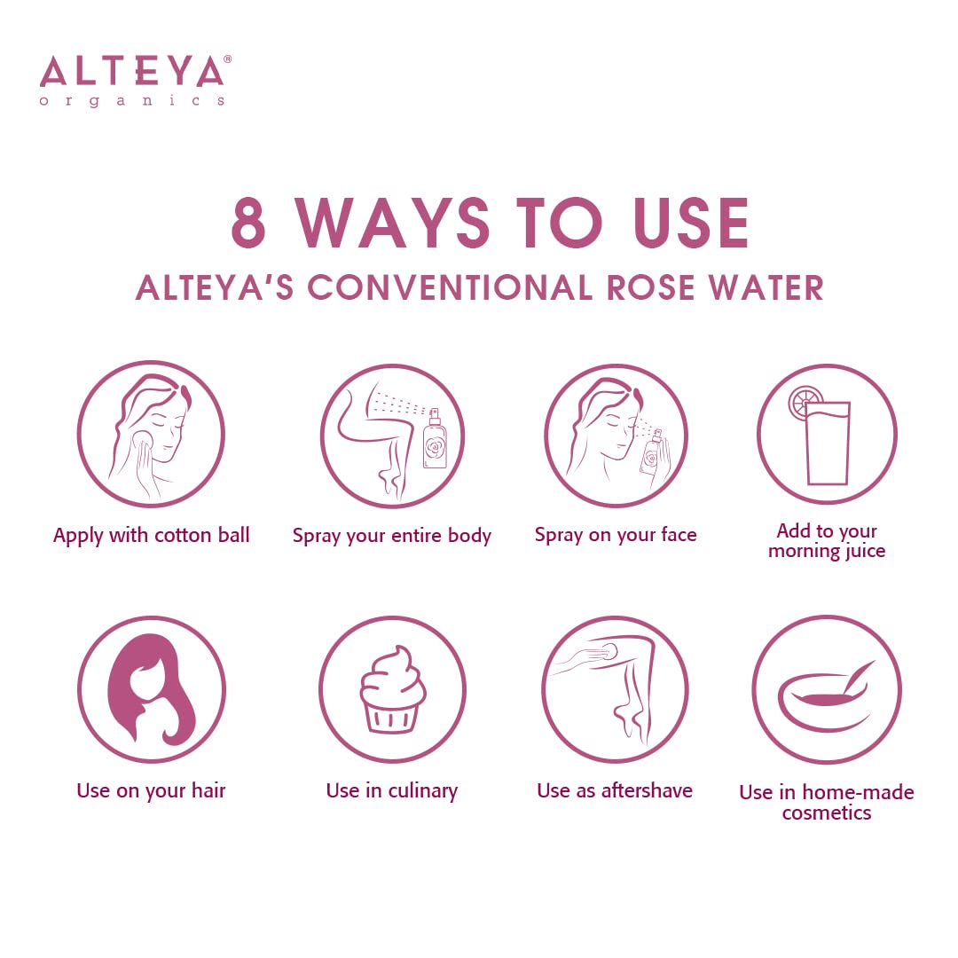 Alteya Organics Rose Water Natural Facial Toner, 17 Fl Oz