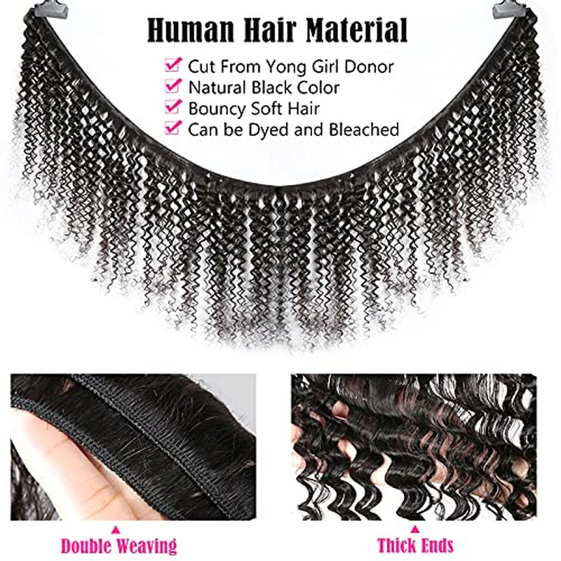 Deep Wave 3 Bundles 20 22 24 inch 10A Brazilian Virgin Human Hair Bundle Double Strong Weft Deep Wave Human Hair Unprocessed Deep Curly Wave Human Hair Bundles