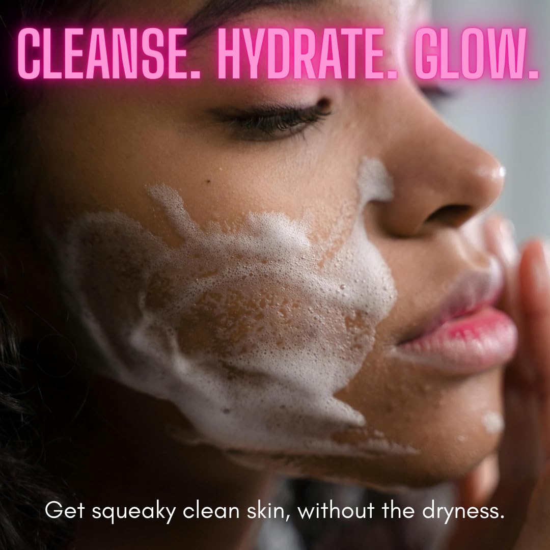 Stush Beauty Soft Aura Foaming Cleanser, Gentle Vegan Face Wash with Rose Water + Chamomile + Lactic Acid, Hydrating for Sensitive Skin & All Skin Types, Sulfate Free, Non-Drying