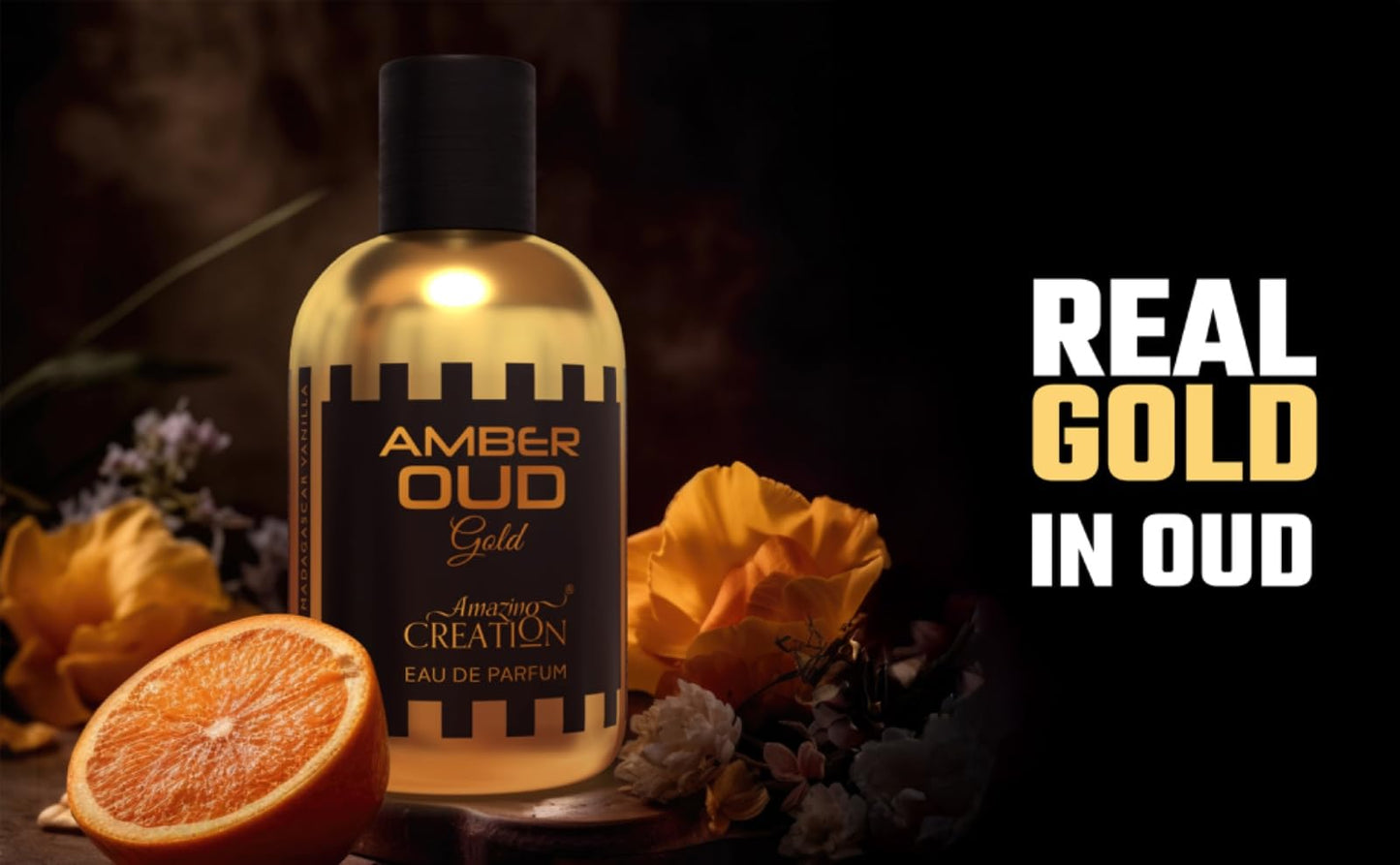 Amazing Creation Amber Oud Gold Eau de Parfum, 3.4 Fl Oz / 100ml, Unisex