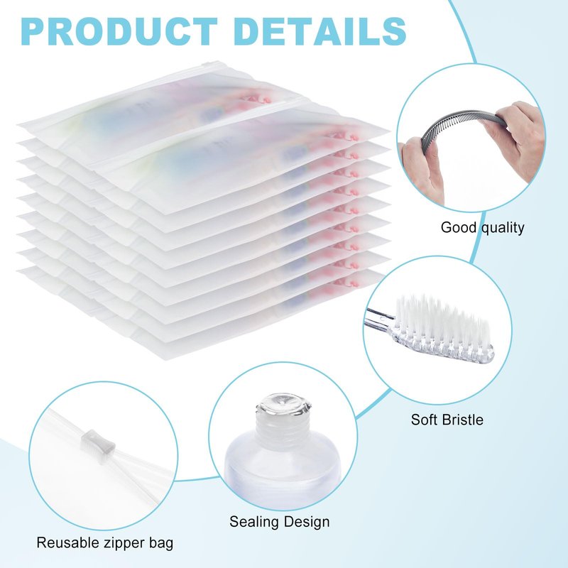 skourvut Homeless Hygiene Kit for Donations,Toothbrush Travel Kit Basic Toiletry Kits Care Package Supplies in Zip Pouch,Homeless Kits Travel Toiletry Bulk for Homeless Women (pack of 20)