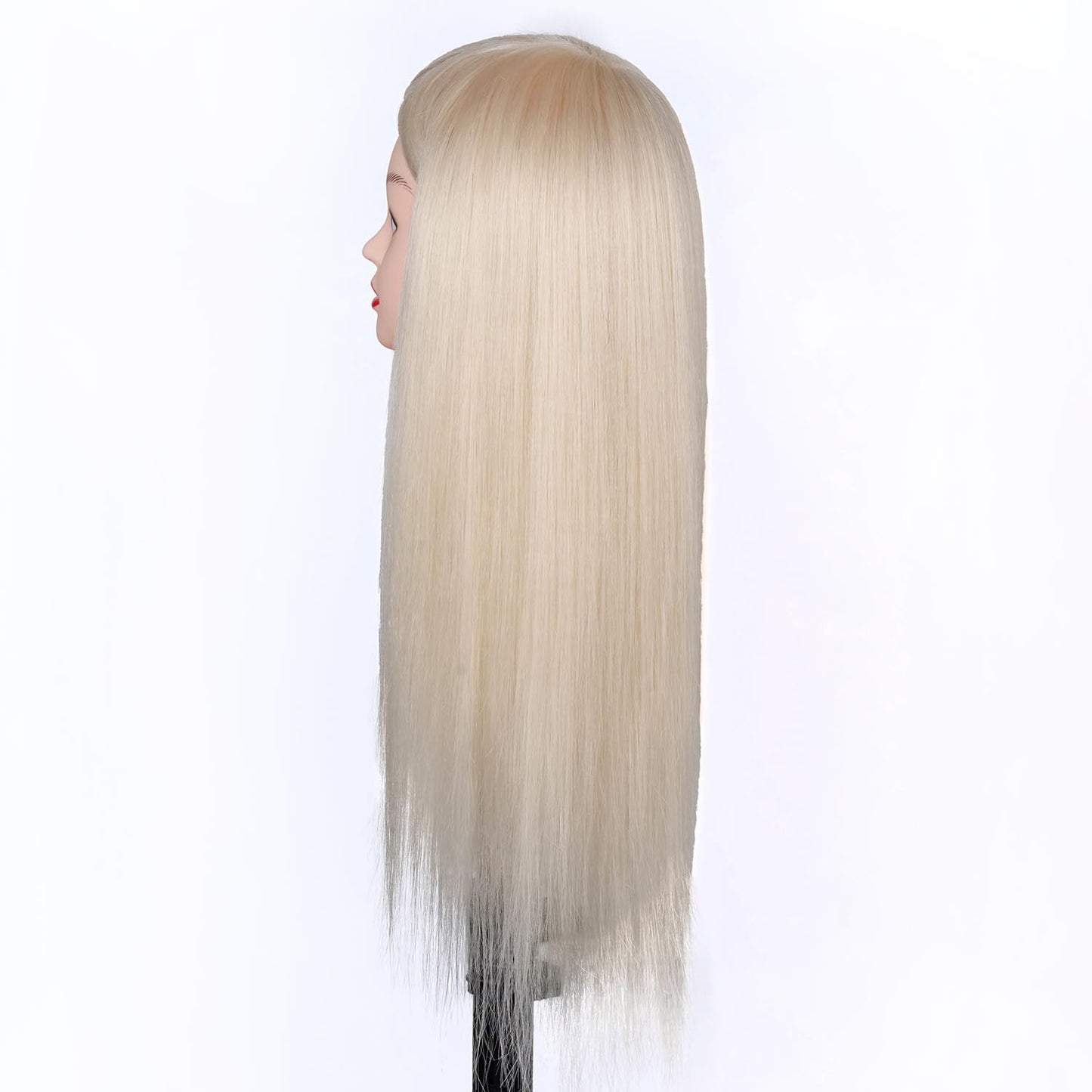 Mannequin Head Human Hair 80% Human Hair, Manikin Head with Hair 24"-26",Cosmetology Mannequin Head practice kit Doll head hair styling,for Braiding Hairdresser Practice Stylin (613#white)