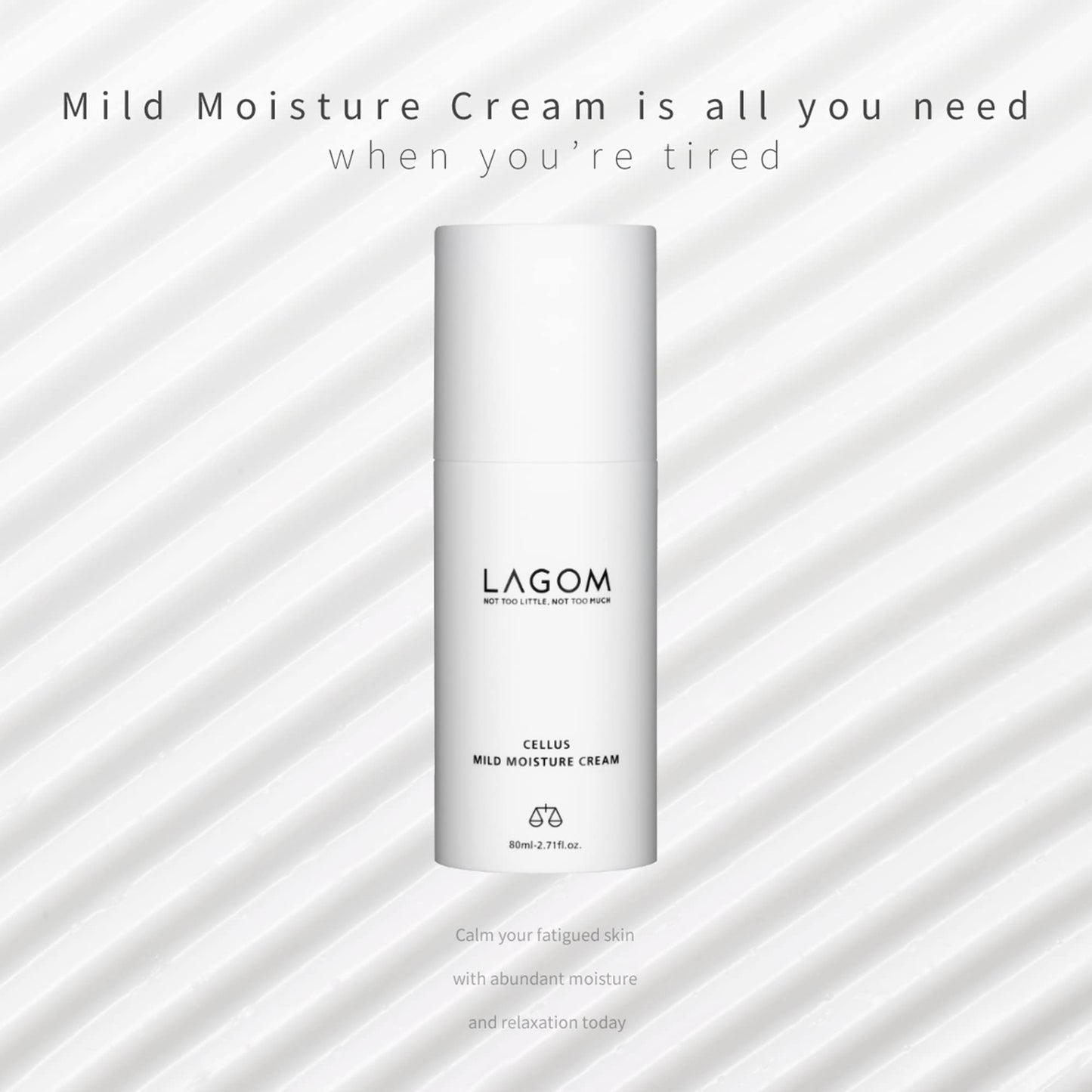 LAGOM Cellus Mild Moisture Cream with D-panthenol, Natural Moisturizer, Hypoallergenic, Fragrance-Free, Refreshing Herbal Face Lotion for Sensitive Skin 2.71 Fl Oz