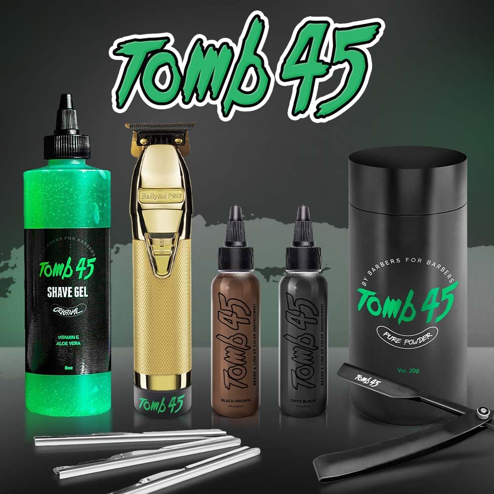 Tomb 45 Triple Cartridge Razor Holder | Disposable Razor Safety Handle For Barbers | 100% Metal Grip & 3 Adjustable Blade Exposure Options For Shaving (Black)