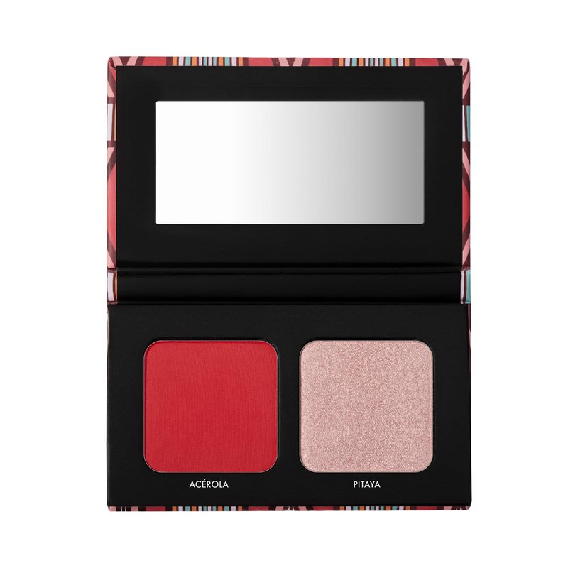 Black Up Blush & Highlighter Duo Palette Full Coverage Color Face Cheeks Makeup Palette All Day Wear Blendable Multi Use Eyes to Blush Velvety Finish, Contour to Highlight Natural Radiant Look (02)