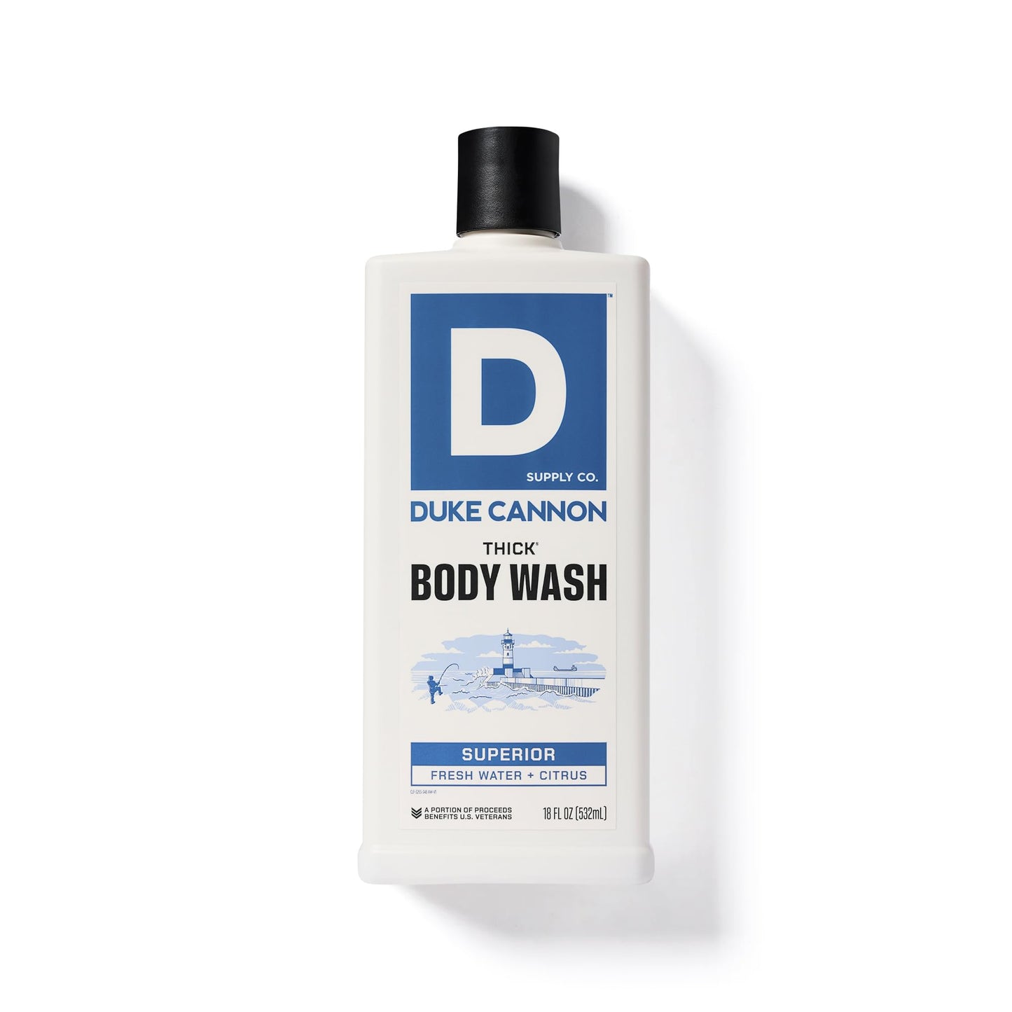 Duke Cannon Thick Body Wash - Superior, Men’s Premium Body Wash, Deep Clean, Refreshing Scent, Large 18oz Bottle, Sulfate-Free, Moisturizing Formula (3 Pack)