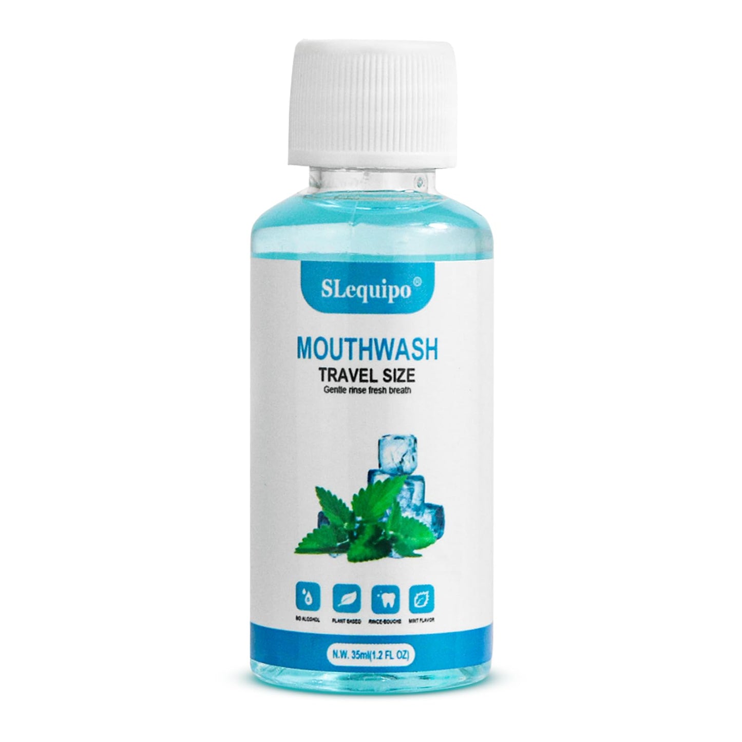 SLequipo 50 pcs Travel Size Mouthwash Bulk Mini Mouthwash, Fresh Mint Portable Mouthwash Individual 1.2oz/35ml Mouthwash Bottles for Travel Toiletry Kits