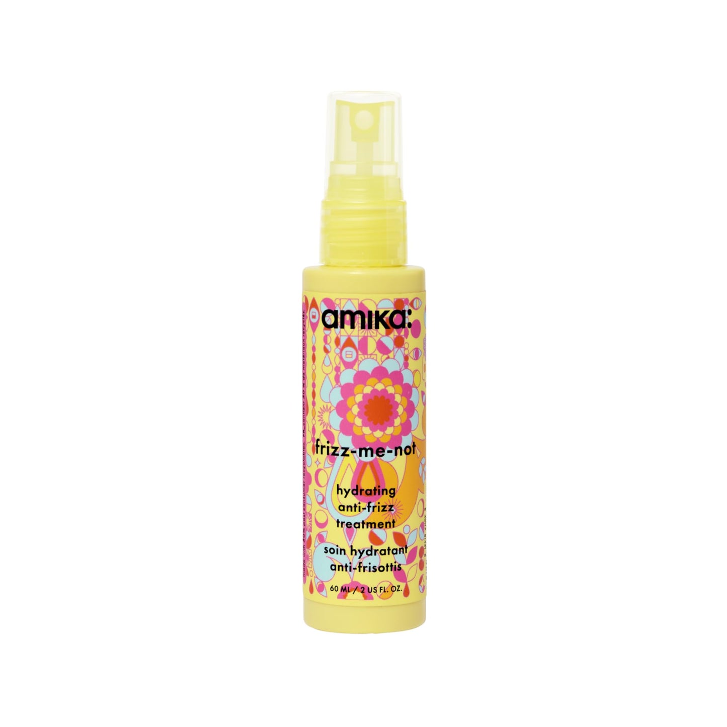 amika frizz-me-not hydrating anti-frizz treatment, 60ml | lightweight hydrating spray for medium to thick coarse hair types 2a-4c, humidity + heat protection, smooth frizz for up to 72 hours