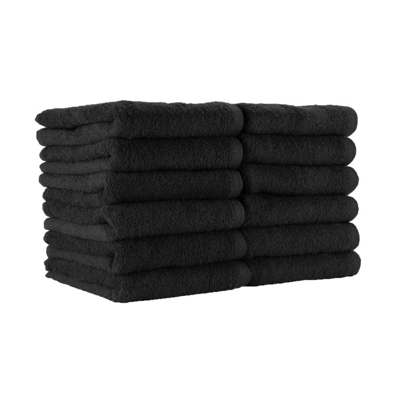 Arkwright Bleach Resistant Salon Towels 12 Pack - 100% Cotton Hair Towels, Soft, Absorbent, Quick Dry Spa & Barber Towels for Hair Stylist, Nail Salon & Esthetician, 16 x 27, Black