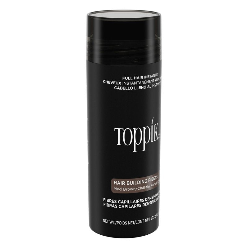 Toppik Hair Building Fibers, Medium Brown, 27.5g Fill In Fine or Thinning Hair, Instantly Thicker, Fuller Looking, 9 Shades for Men & Women, Keratin Protein Formula