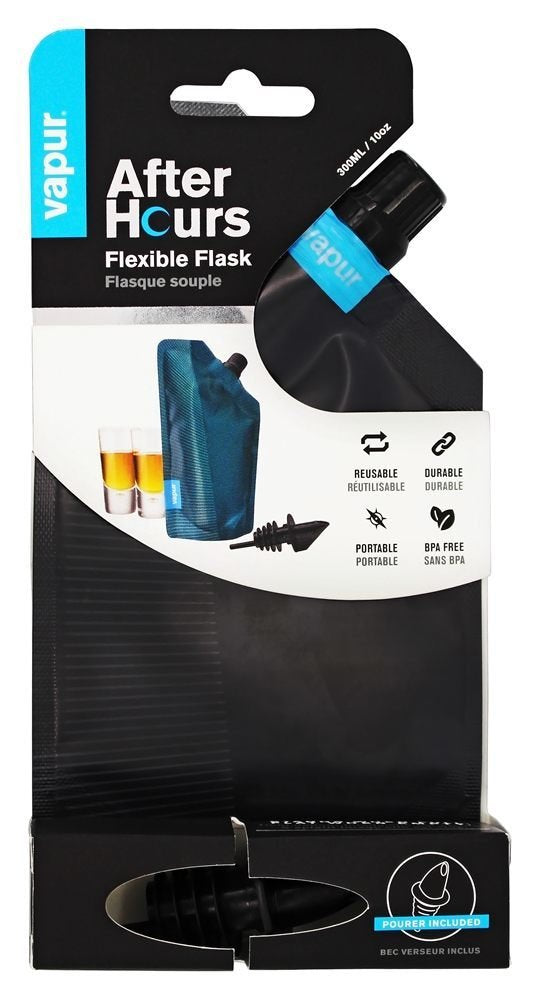 Vapur Portable Flask, Discrete Collapsible Flask With Pour Spout, Enjoy Your Beverage On The Go, Perfect for Tailgates, Cruises, Concerts and Camping, 10 Ounce, Grey, Pack of 1