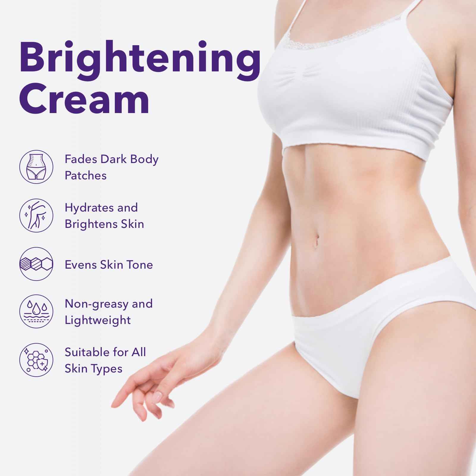 NiceGo Skin Bleaching Cream, Dark Spot Remover for Body, Skin Tone Lightening for Women with Vitamin C Moisturizer, Underarm Whitening Lotion for Intimate Areas, Knees, Elbows, Bikini Line 1.7 Fl Oz