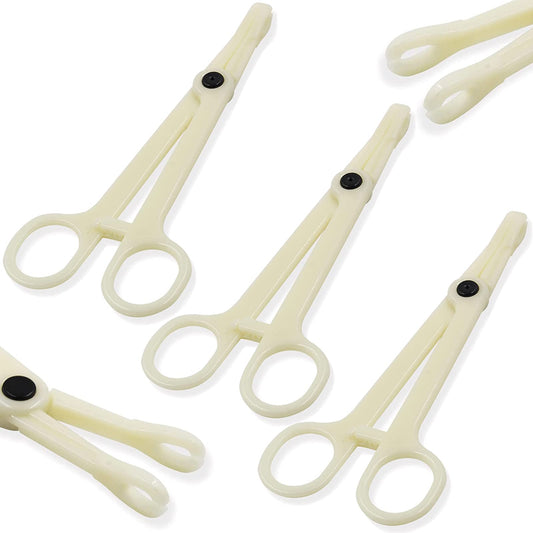Disposable Piercing Clamps - Lyuxzad 25Pcs Piercing Forceps Rounded Slotted Septum Clamps Septum Forceps for Lip Labret Eyebrow Navel Tongue Belly Ear Nose Piercing Kit Piercing Tools