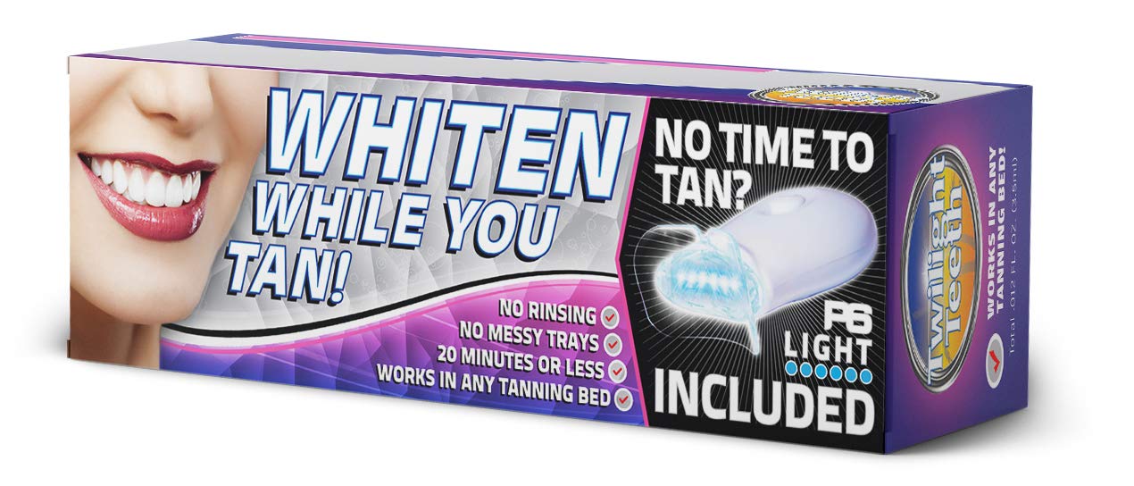 Twilight Teeth Whitening Kit | Specially Designed Kit Includes Whitener Gel, Mouthpiece For Tanning Bed Use & A Powerful UV Light Mouthpiece For At Home Whitening | No Rinse Gel Whitener Formula